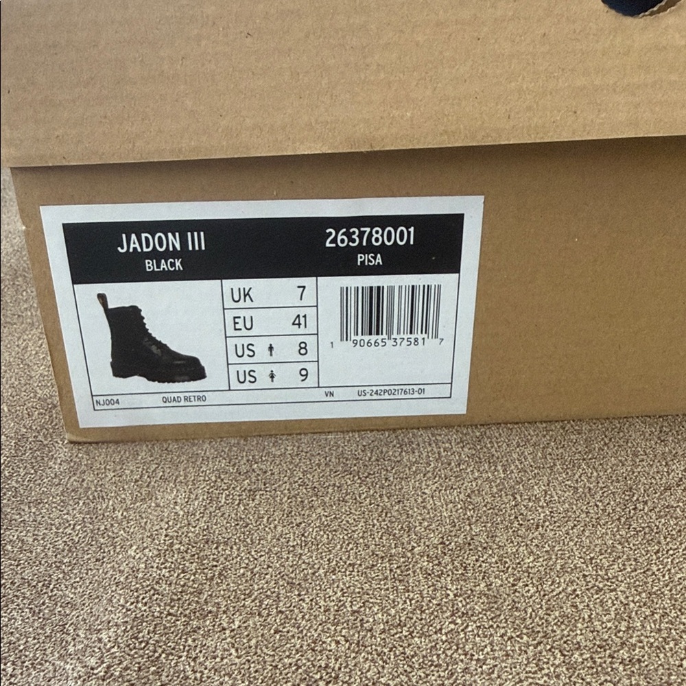 Dr. Martens Black Leather Platform Lace-Up Boots with Yellow Stitching - Picture 2 of 6